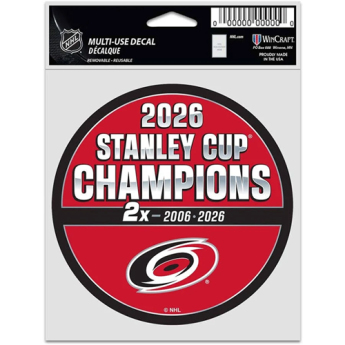 Carolina Hurricanes naljepnica NHL 2026 Stanley Cup Champions Multi Use Decal