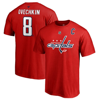 Washington Capitals muška majica red Alex Ovechkin Stack Logo Name & Number