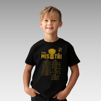 Hokejaške reprezentacije dječja majica MISTŘI Ice Hockey World Championship Czechia MS 2024 GOLD EDITION Black