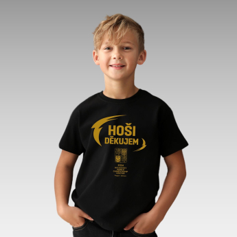 Hokejaške reprezentacije dječja majica Ice Hockey World Championship Czechia MS 2024 GOLD EDITION Black