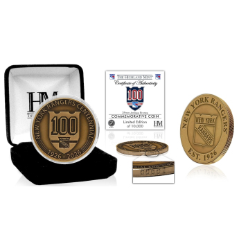 New York Rangers kolekcionarski novčić 100th Anniversary Antique Bronze Coin