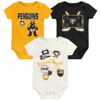 Pittsburgh Penguins dječji bodi Littlest Player 3Pk Creeper Se