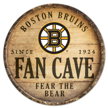 Boston Bruins zidni natpis Fan Cave Circular Wood Sign