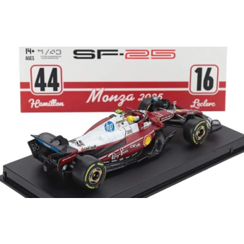 Modeli automobila model 1/43 Scuderia Ferrari SF-25 BBurago #44 Lewis Hamilton Monza 2025 Signature