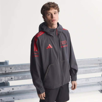 Audi F1 muška jakna s kapuljačom Mechanics Rain grey F1 Team 2026