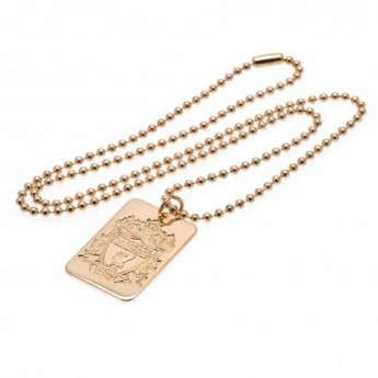 FC Liverpool ogrlica s identifikacijskom pločicom za psa Gold Plated Dog Tag & Chain