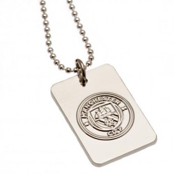 Manchester City ogrlica s identifikacijskom pločicom za psa Silver Plated Dog Tag & Chain