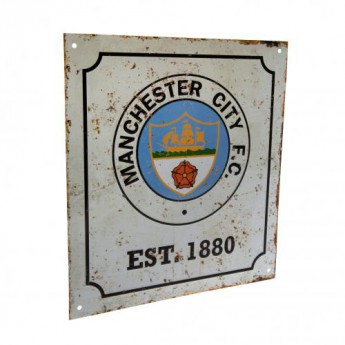 Manchester City zidni natpis Retro Logo Sign