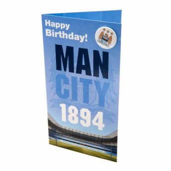 Manchester City rođendanska čestitka Birthday Card & Badge EST