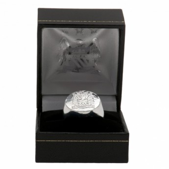 Manchester City prsten Silver Plated Crest Ring Medium EC