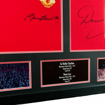 Legende uokvireni dres Manchester United Charlton & Law Signed Shirts (Dual Framed)