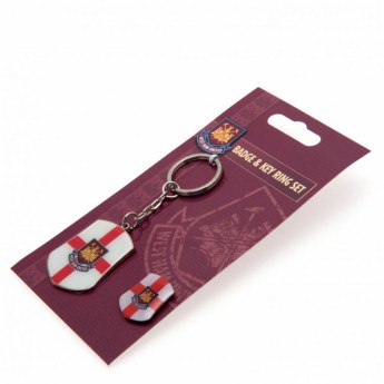 West Ham United privjesak za ključeve i bedž Keyring and Badge Set SG