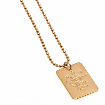 FC Rangers ogrlica s identifikacijskom pločicom za psa Gold Plated Dog Tag & Chain