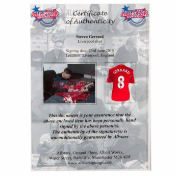 FC Liverpool slika u okviru Gerrard Signed Shirt Honours (Framed)