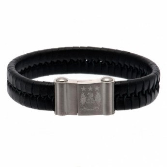 Manchester City kožna narukvica Single Plait Leather Bracelet EC